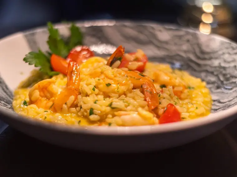Risotto de camarão e lima